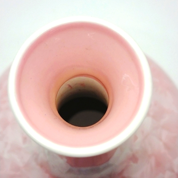 SOLD       Vintage Crystalline Pottery Vase in Rare Pink 7 in tall - Picture 9 of 10